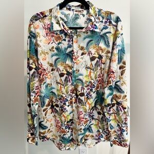 Professional Athletes Etro Milano Floral Long Sleeve Button-Up 
Floral- Size 44